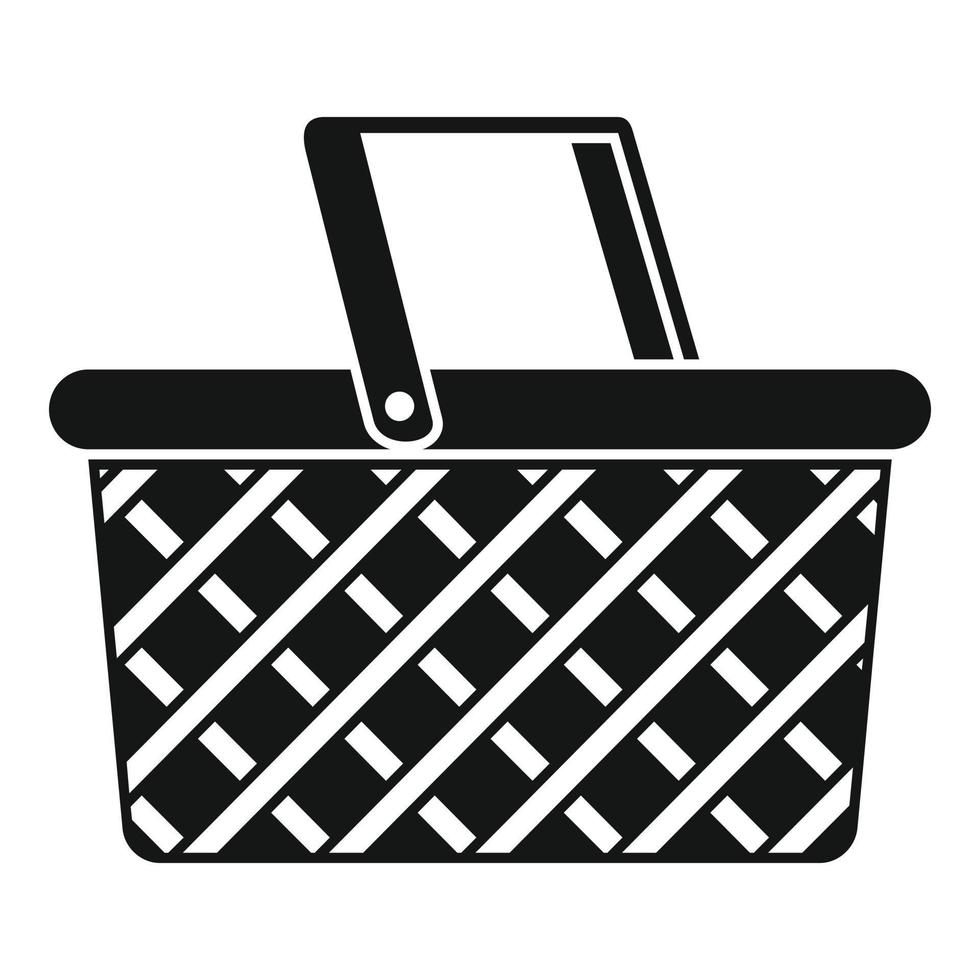 ícone de cesta de acampamento, estilo simples vetor