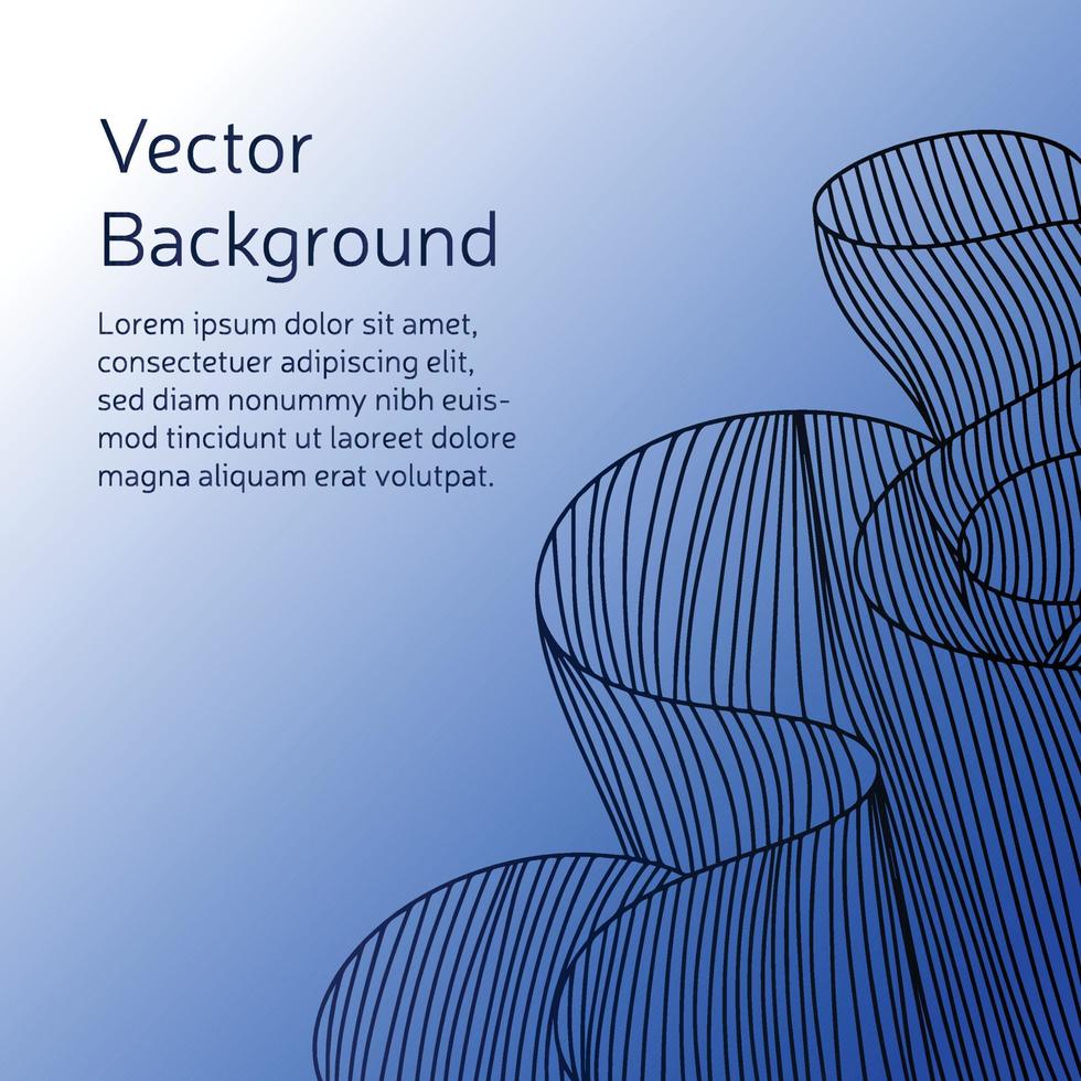 abstrato fundo vector quadrado com mão desenhar elementos de onda. ilustração vetorial.