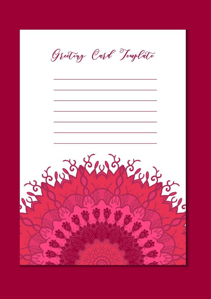 mandala oriental template card vetor