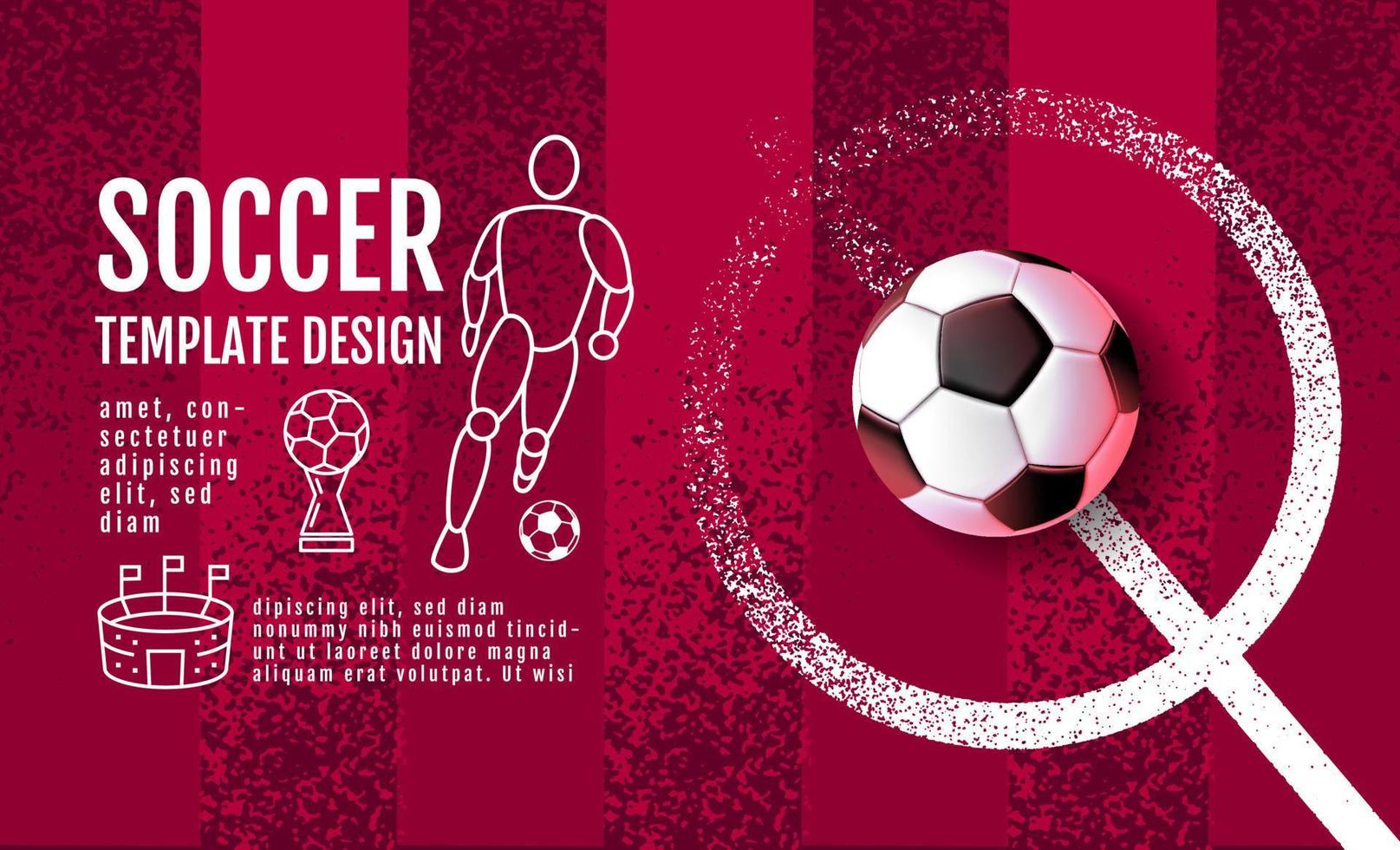 design de modelo de futebol, banner de futebol, design de layout esportivo vetor