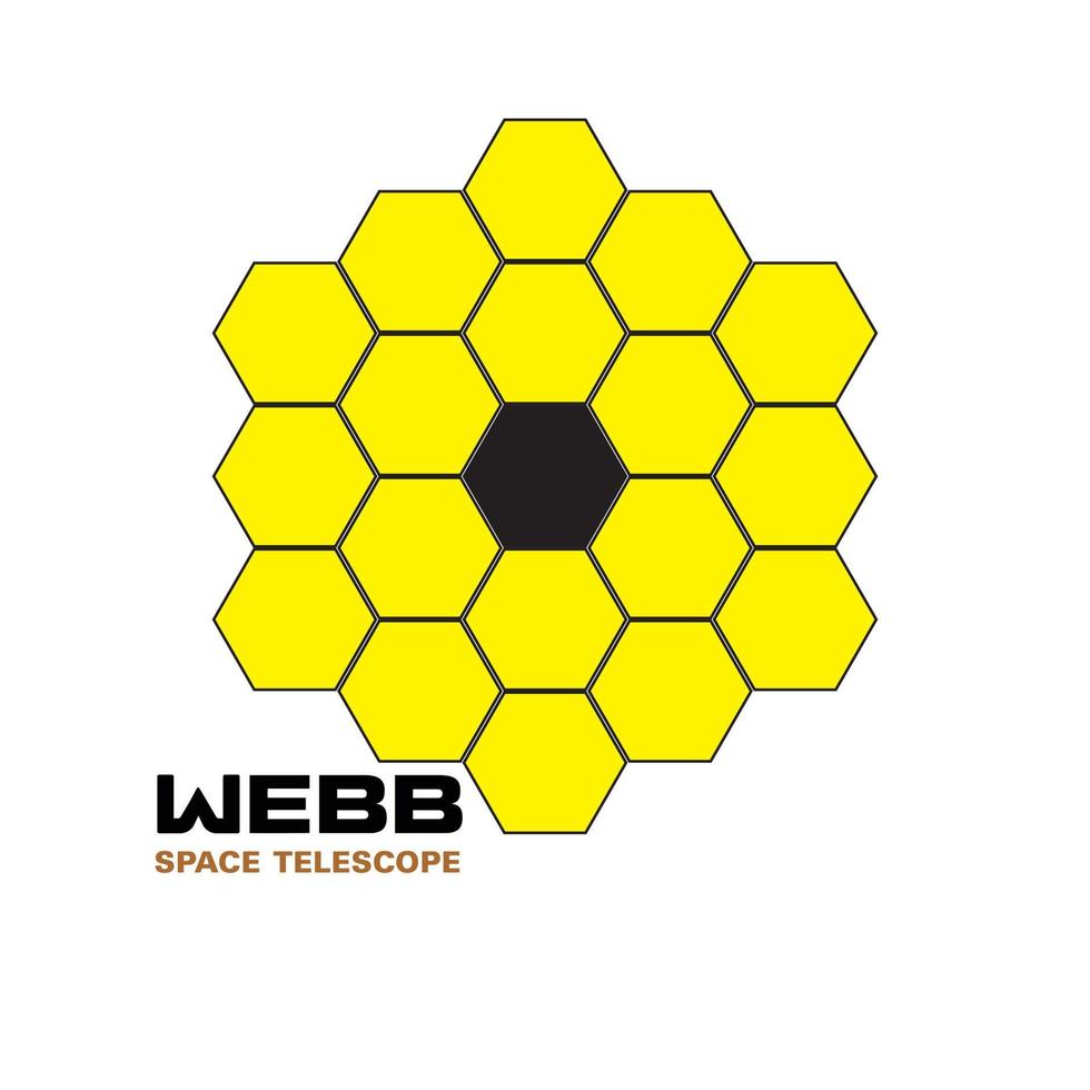 Ilustração do gráfico de vetor do telescópio espacial James Webb. astronomia.