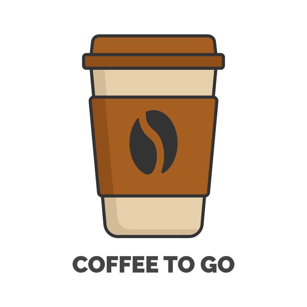 café para ir ícone de contorno. elemento simples de cor da coleção de café. café criativo para ir ícone para web design, modelos, infográficos. ilustração vetorial. vetor