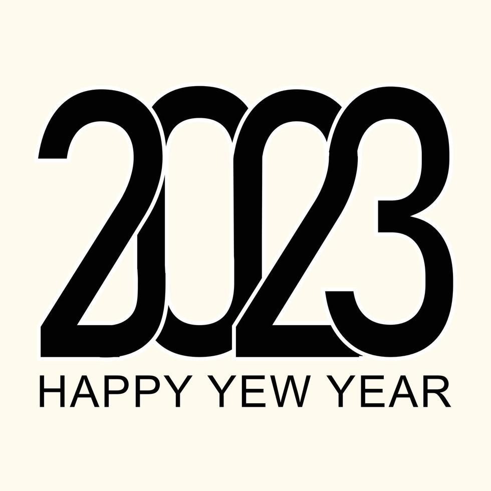 o design de silhueta de saudação de ano novo de 2023 em cores calmas e suaves. fundo de véspera de ano novo 2023 com cor preta isolada. vetor