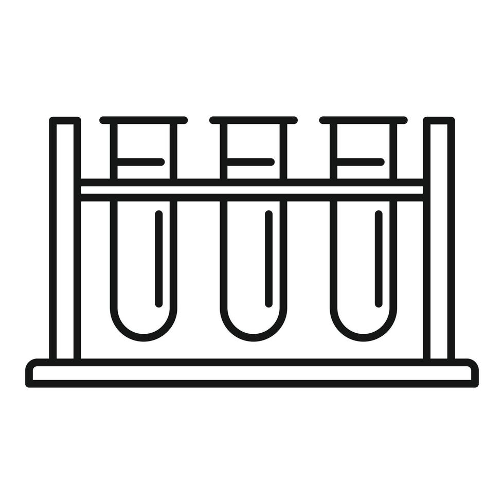 ícone de suporte de tubos de ensaio, estilo de estrutura de tópicos vetor