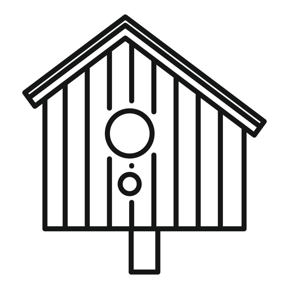 ícone da casa do pássaro no telhado, estilo do contorno vetor