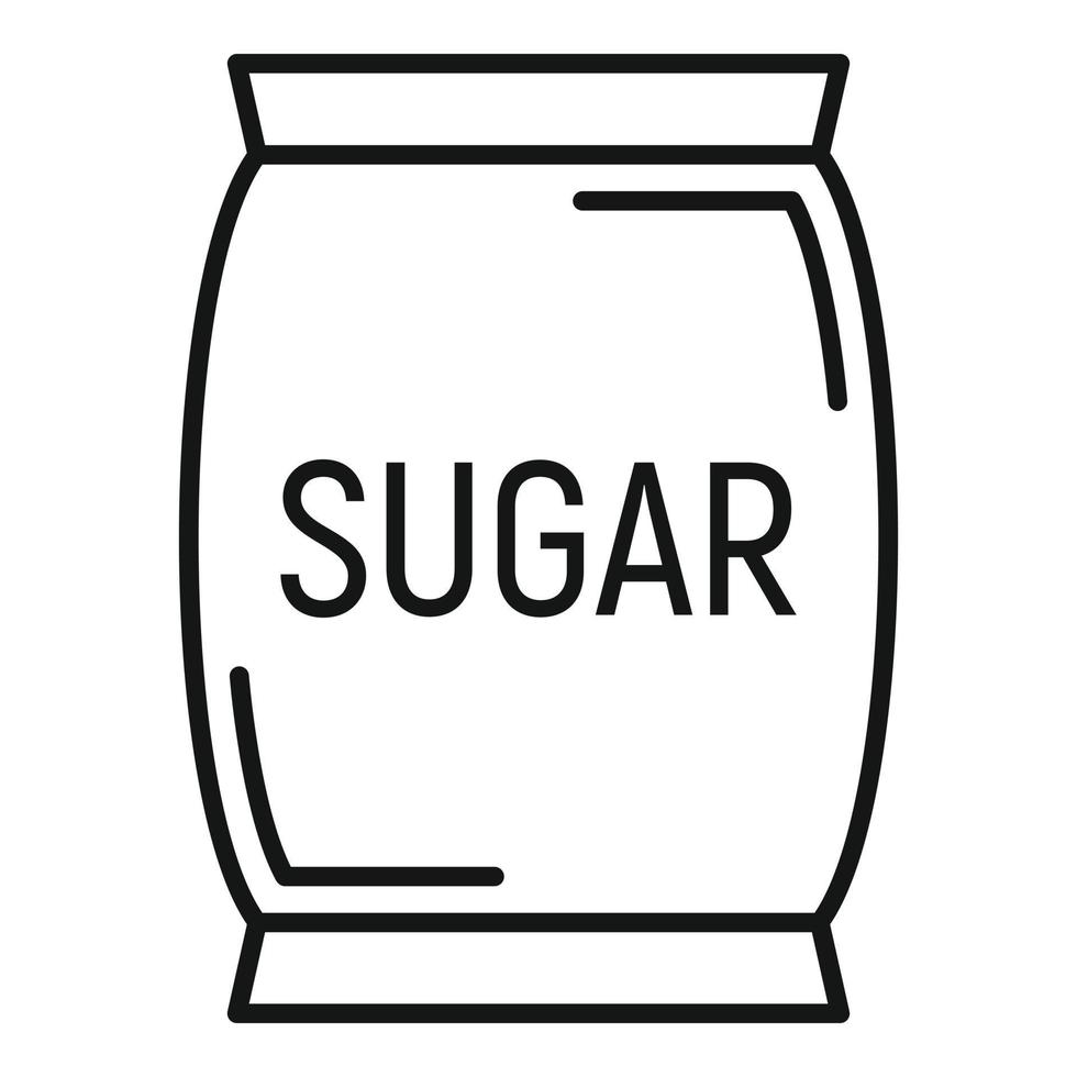 ícone de saco têxtil de açúcar, estilo de estrutura de tópicos vetor