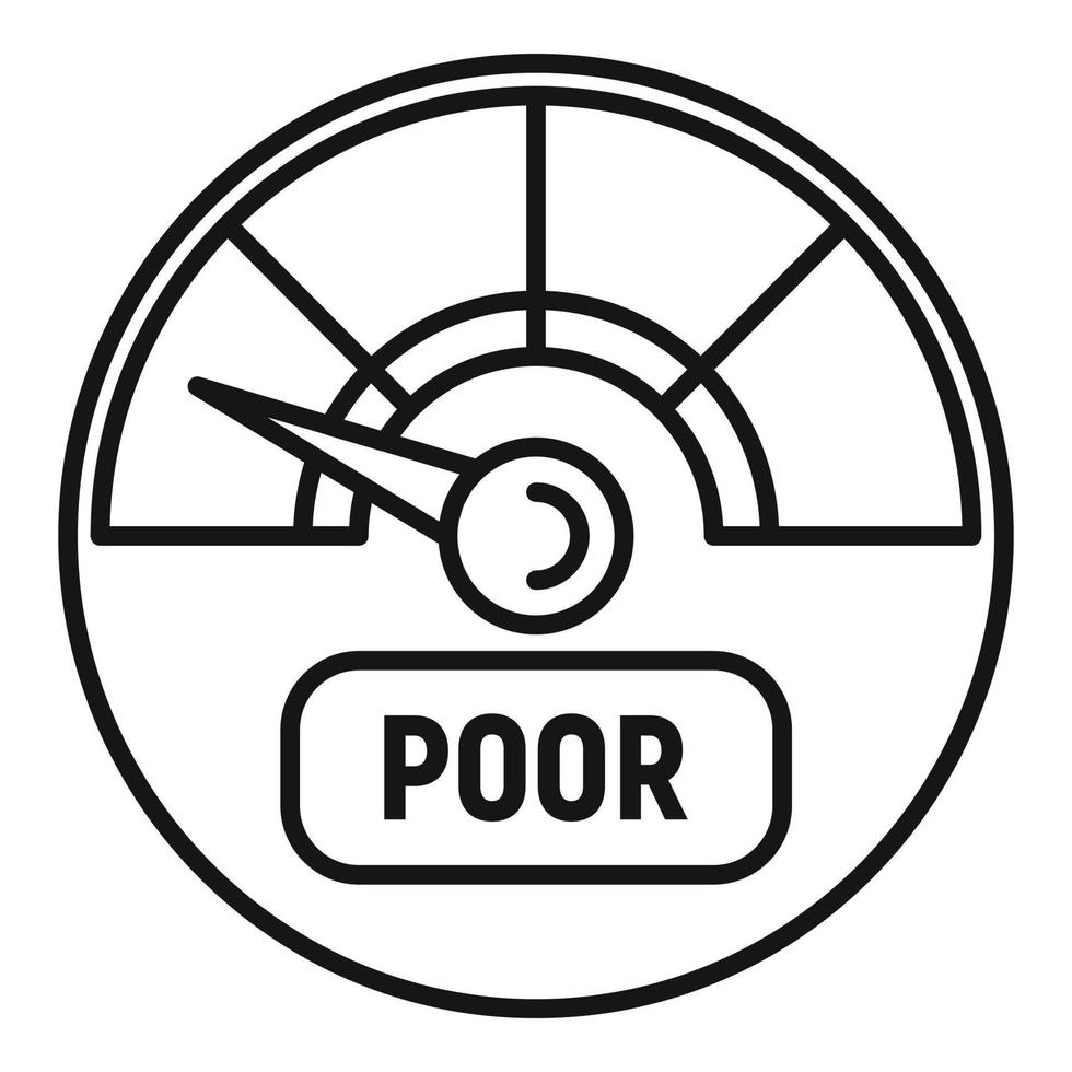ícone de pontuação de crédito ruim, estilo de estrutura de tópicos vetor