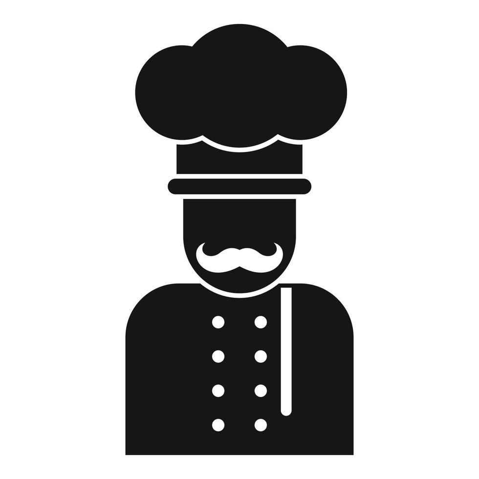 ícone do cozinheiro chefe, estilo simples vetor