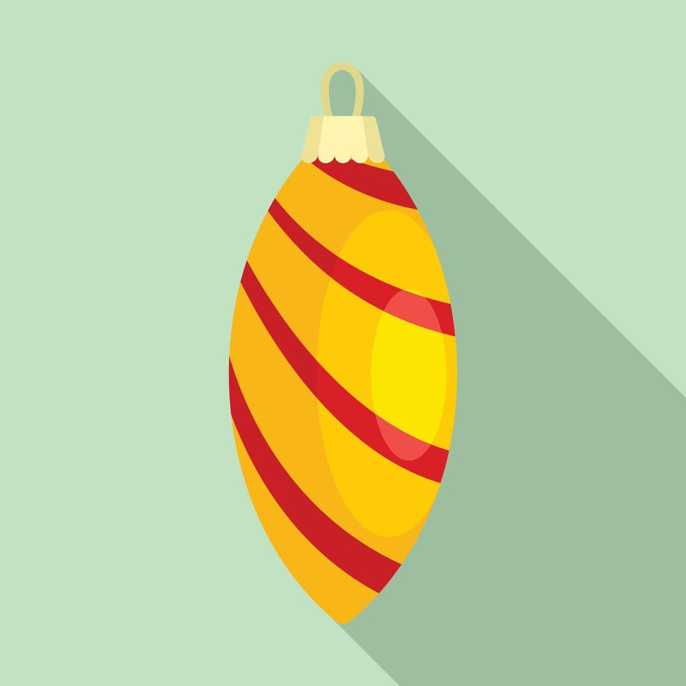 ícone de brinquedo de natal listrado amarelo, estilo simples vetor