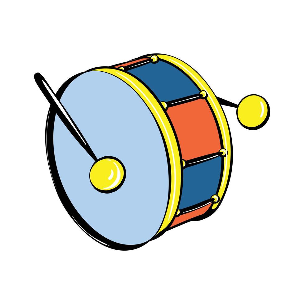 ícone de brinquedo de bateria, estilo cartoon vetor