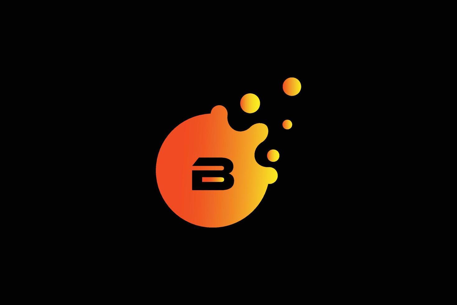 logotipo da letra b. vetor de design de letra b com ilustração vetorial de pontos. logotipo de marca de letra com gradiente laranja e amarelo.