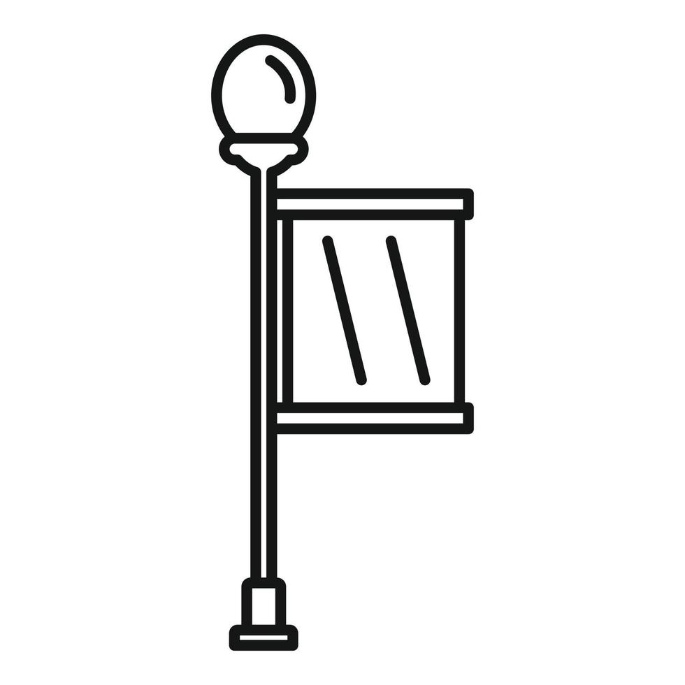 ícone de banner de pilar de rua, estilo de estrutura de tópicos vetor