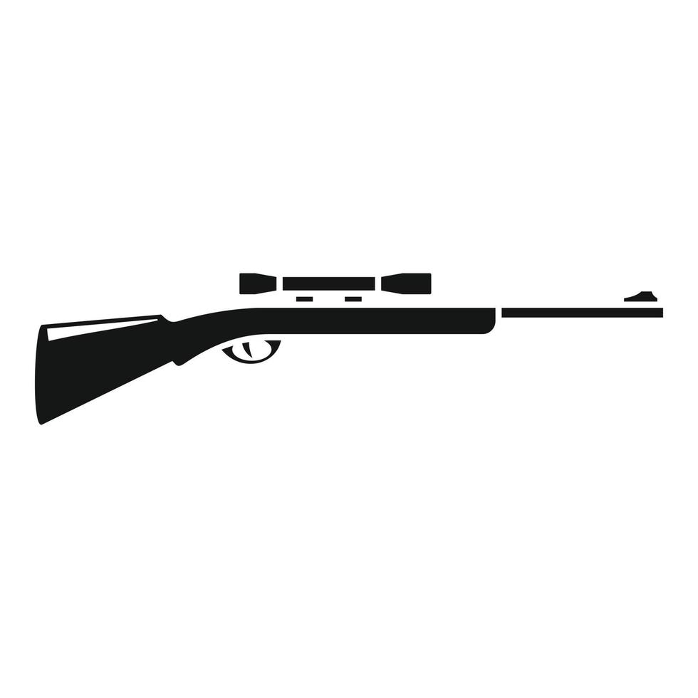 ícone de rifle sniper de caça, estilo simples vetor