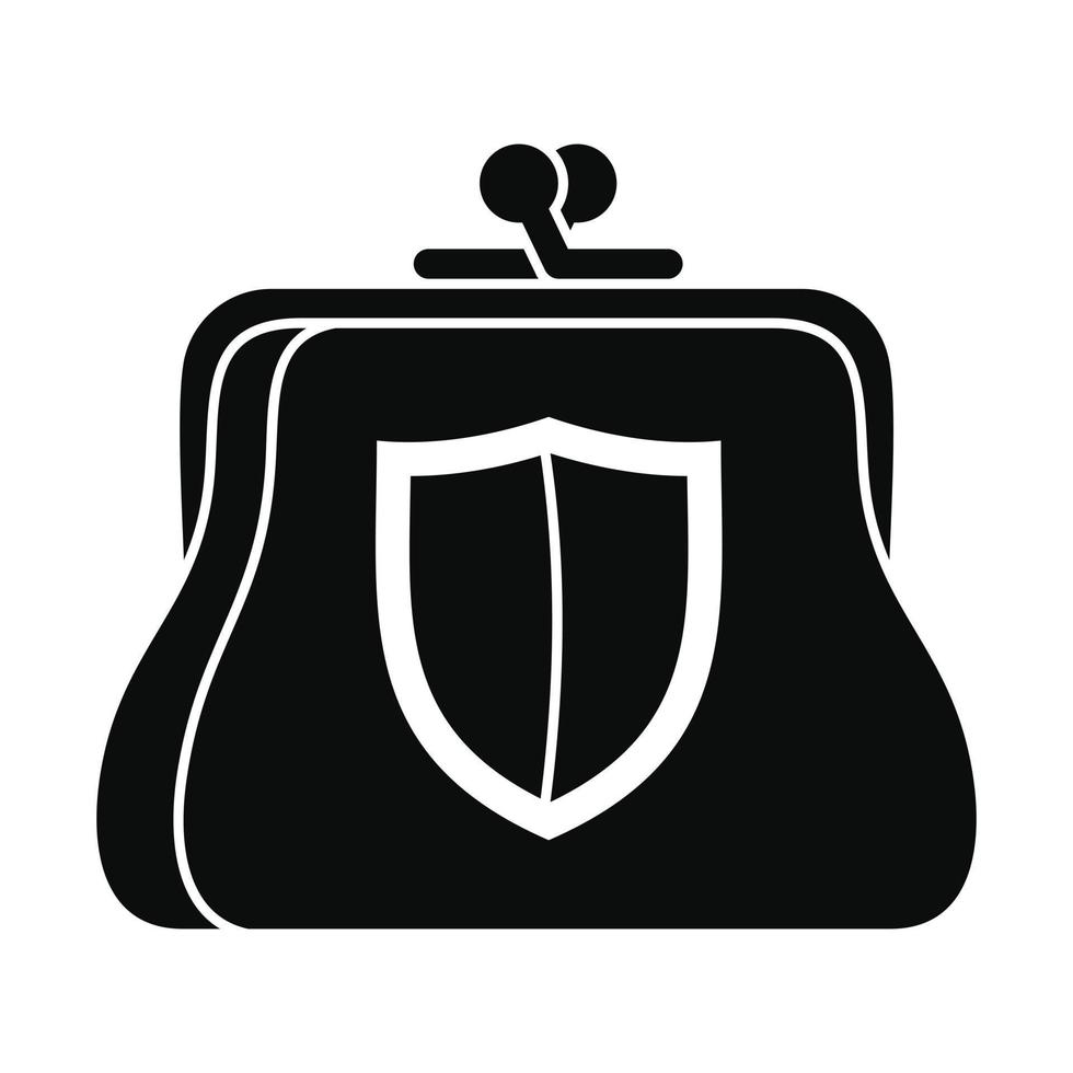 ícone de bolsa segura, estilo simples vetor