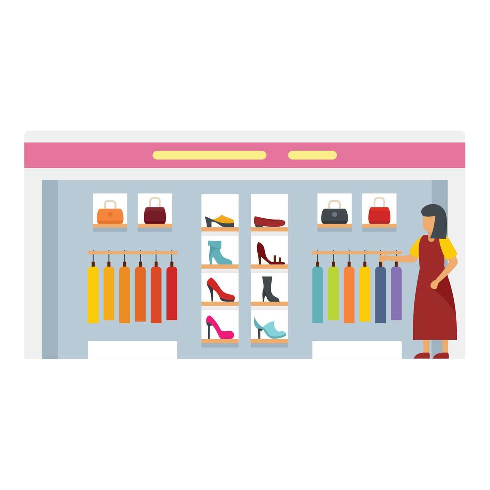 ícone de boutique de loja de mulher, estilo simples vetor