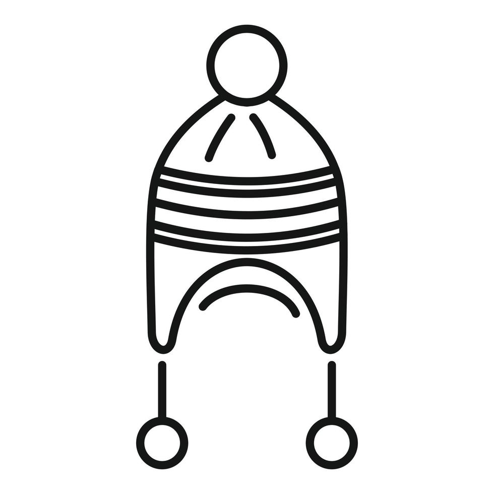 ícone de chapelaria de inverno, estilo de estrutura de tópicos vetor