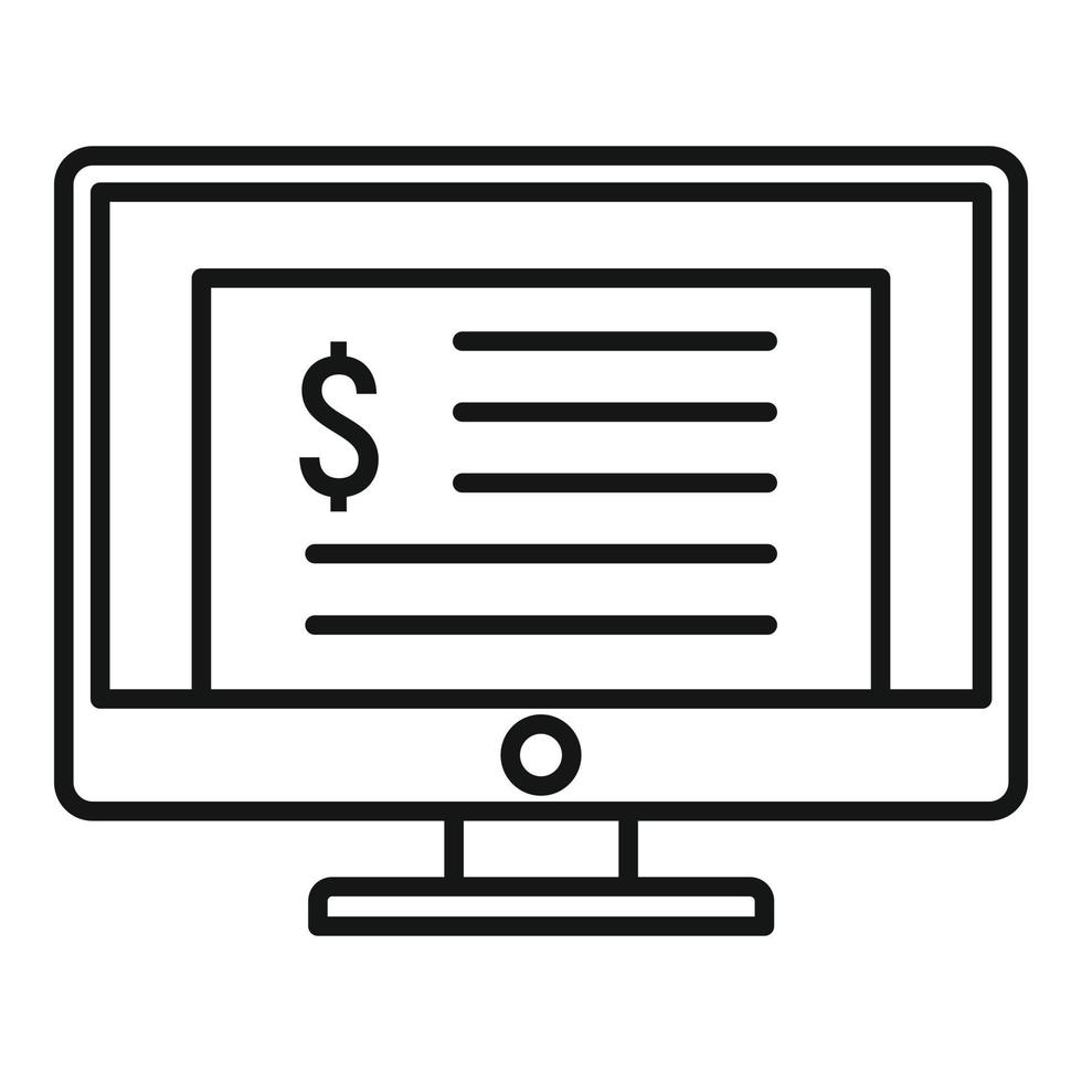 ícone de empréstimo online para casa, estilo de estrutura de tópicos vetor