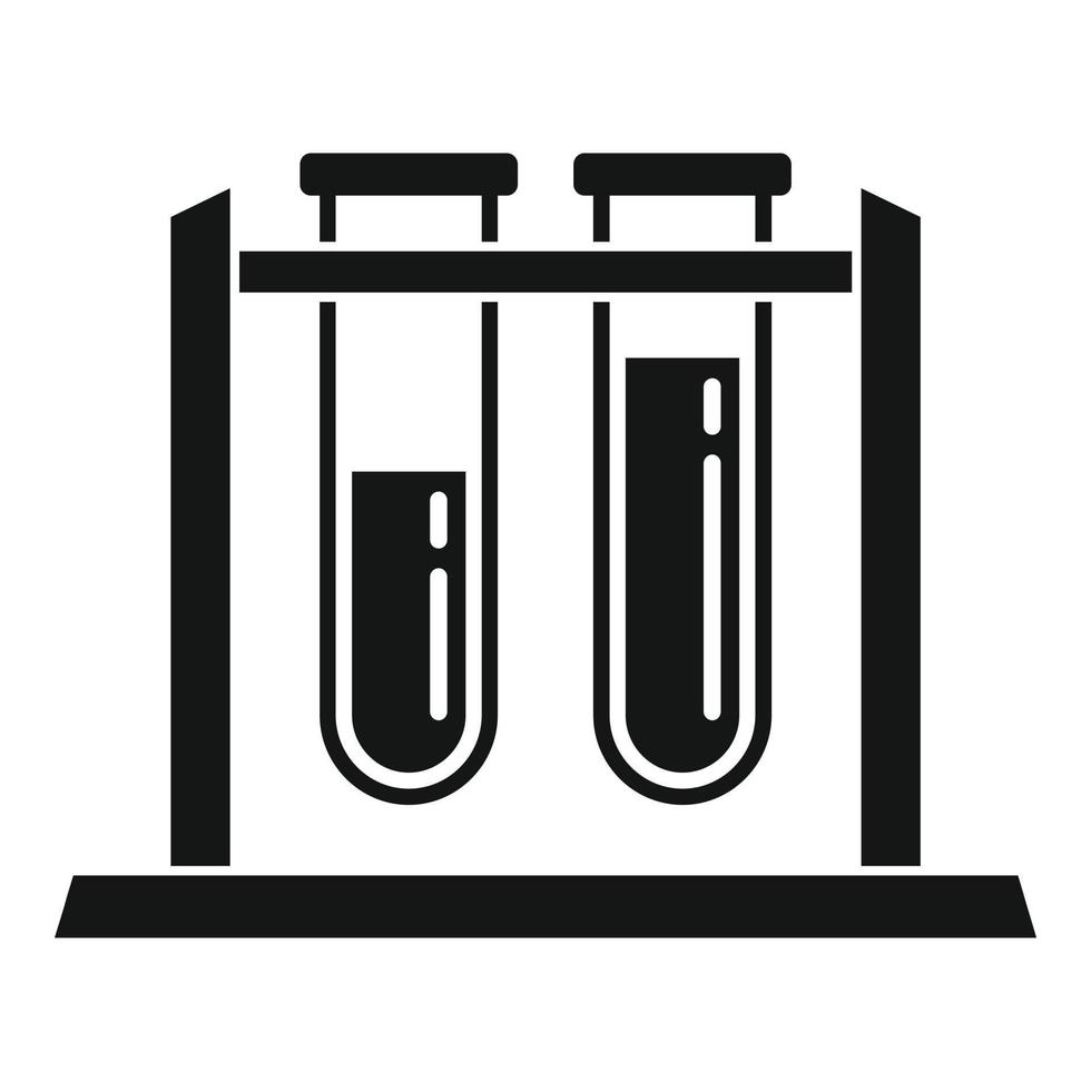 ícone de suporte de tubo de ensaio, estilo simples vetor