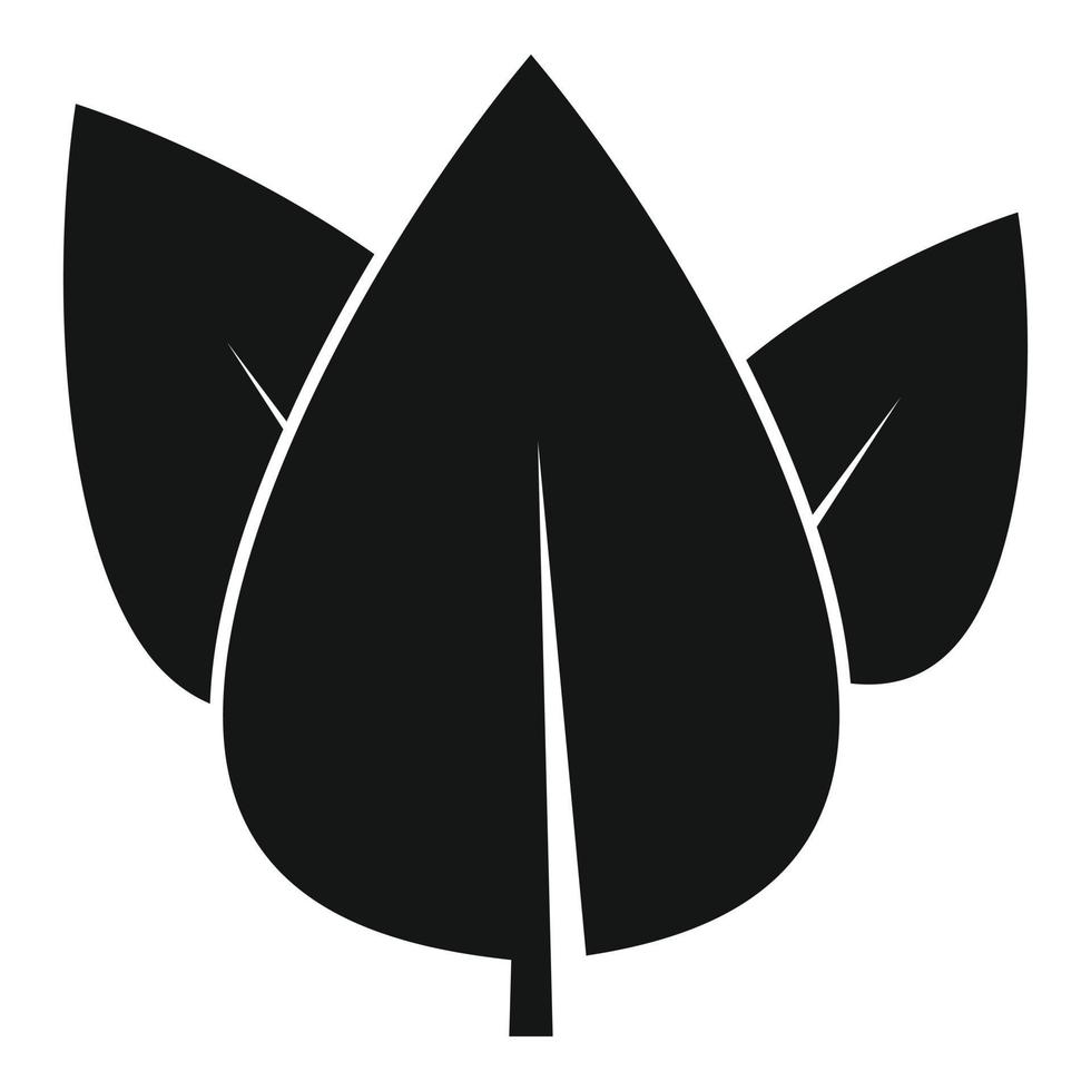 ícone de erva de folha de planta, estilo simples vetor