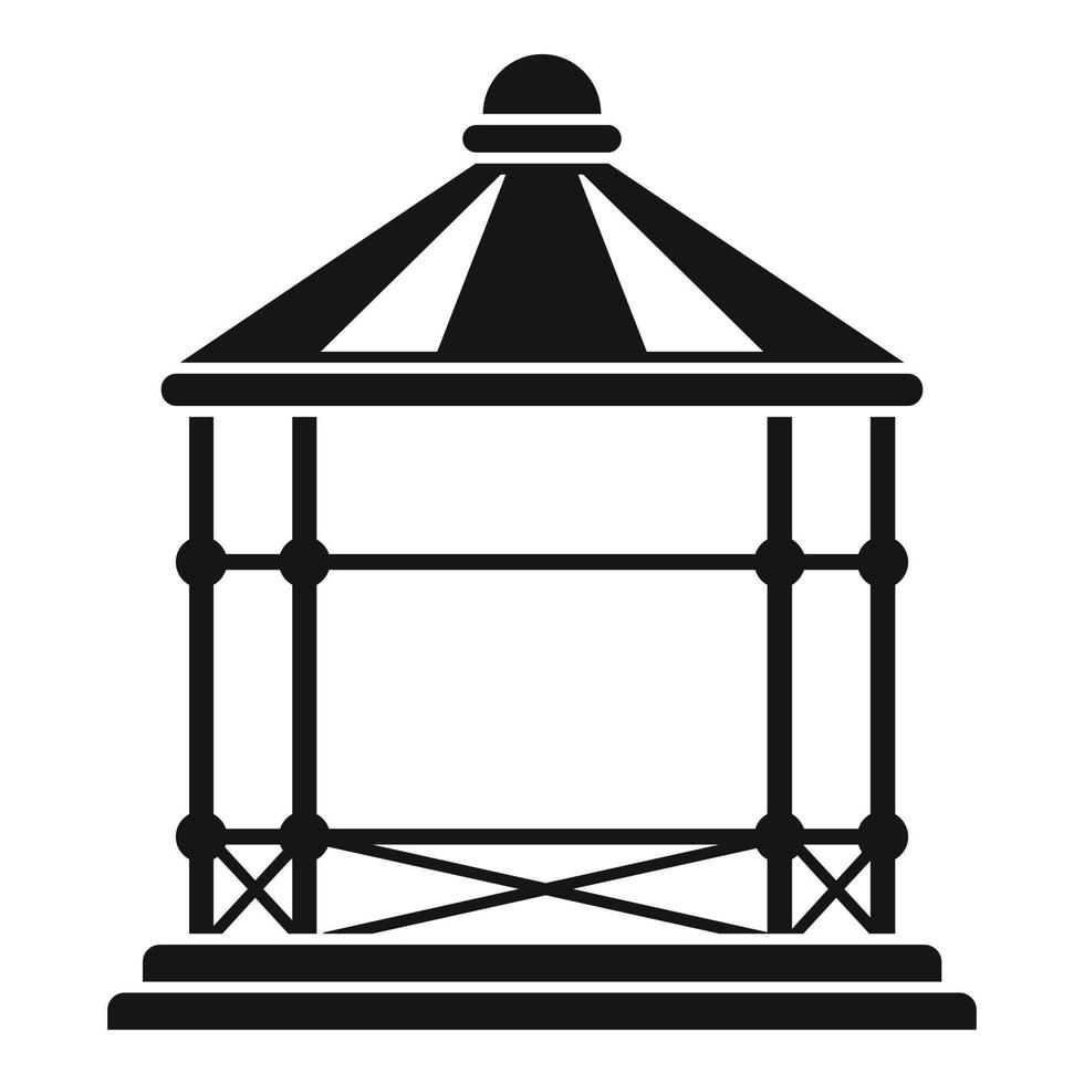 ícone do gazebo da estrutura, estilo simples vetor