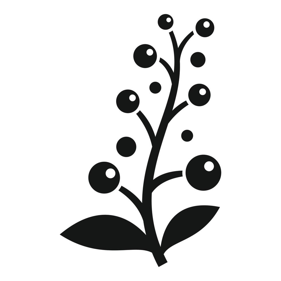 ícone de planta de erva medicinal, estilo simples vetor