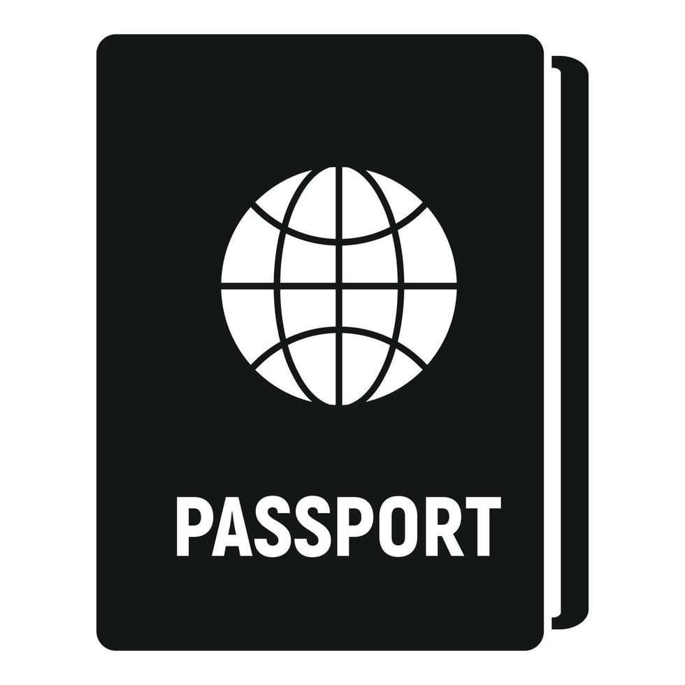 ícone de passaporte internacional, estilo simples vetor