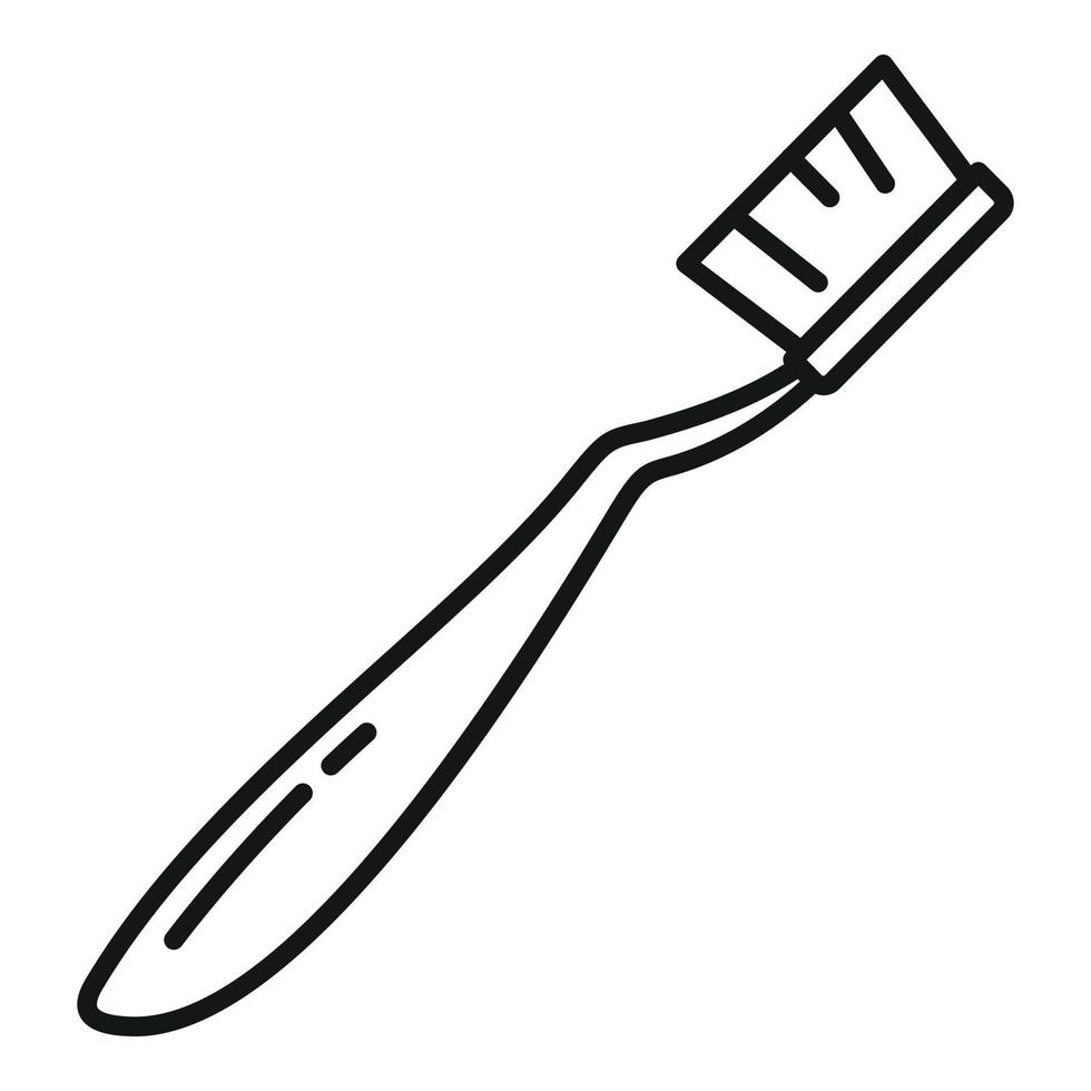 ícone de escova de dentes de sobrevivência, estilo de estrutura de tópicos vetor