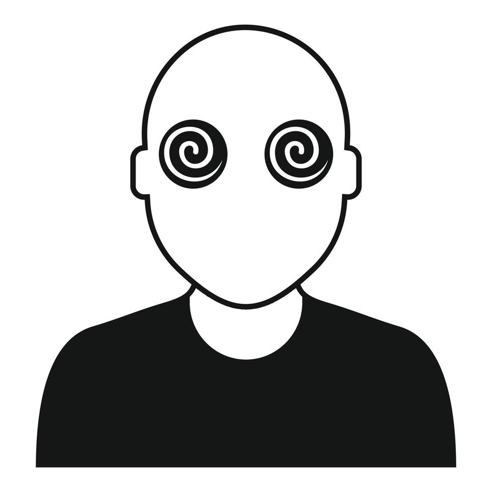 ícone de olhos pacientes de hipnose, estilo simples vetor