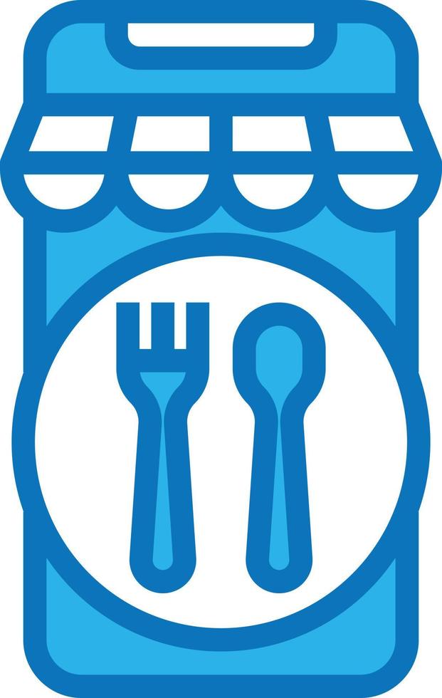 entrega de comida de restaurante móvel de aplicativo - ícone azul vetor