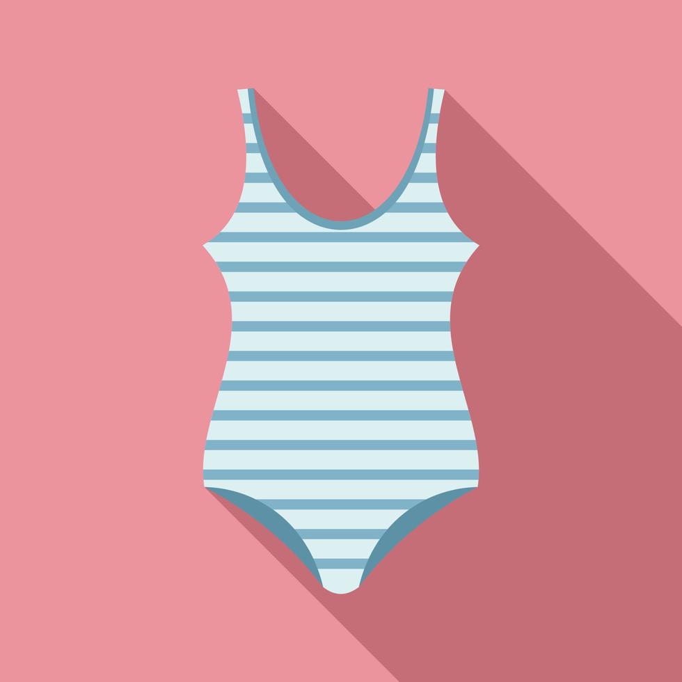 ícone de roupa de banho listrada de mulher, estilo simples vetor