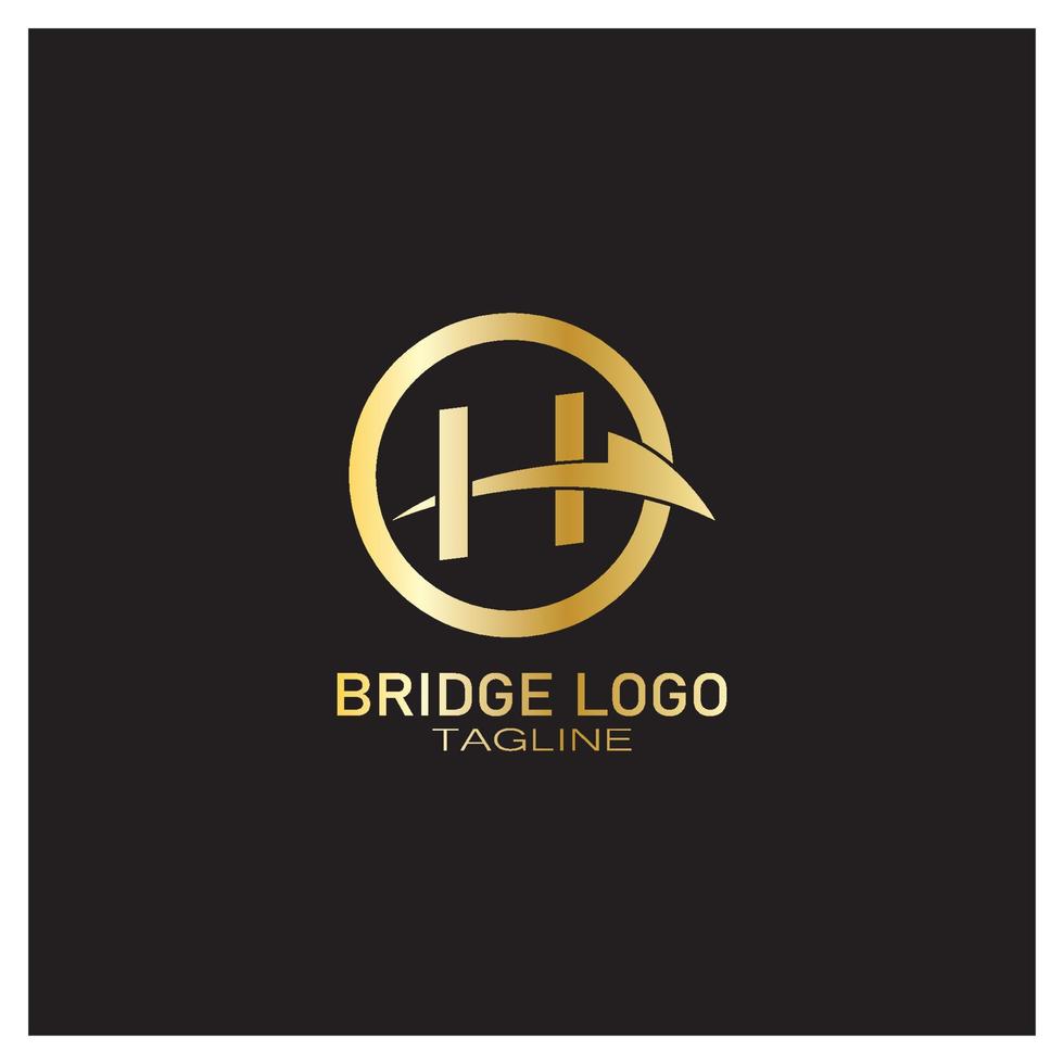 modelo de design de ilustração de ícone de vetor de logotipo de ponte