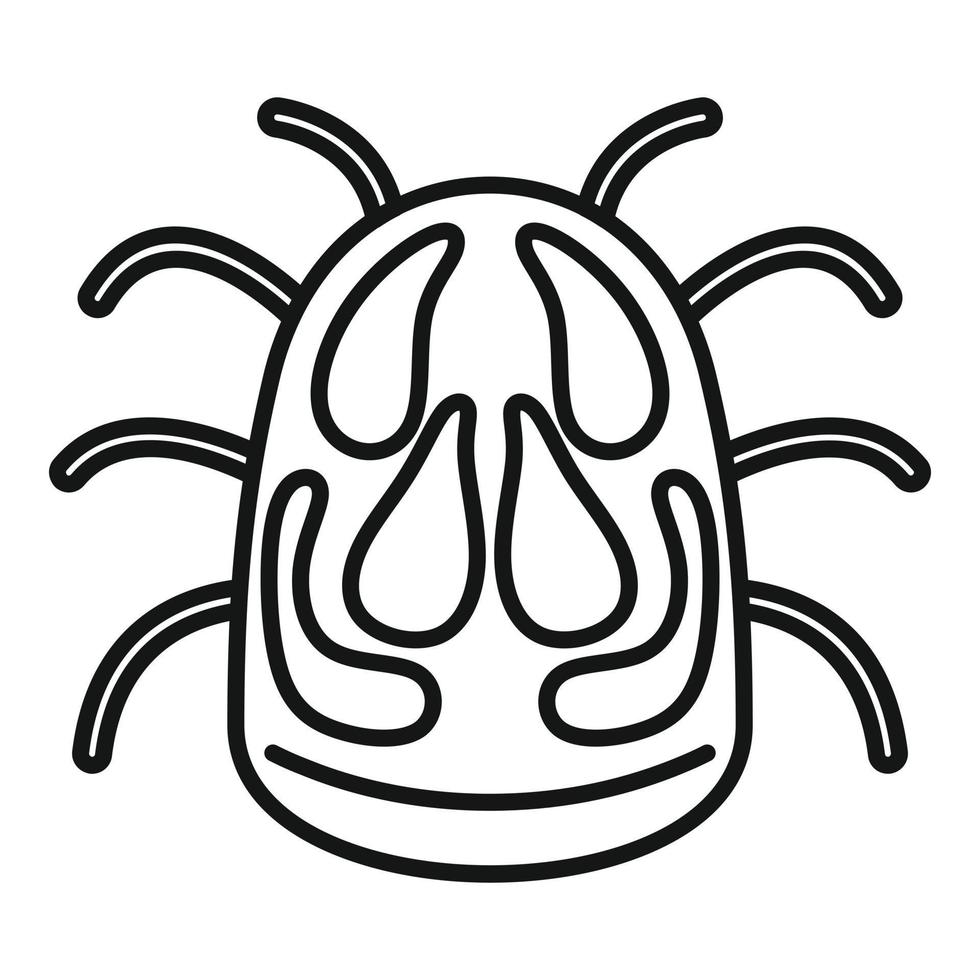 ícone de doença de bug, estilo de estrutura de tópicos vetor