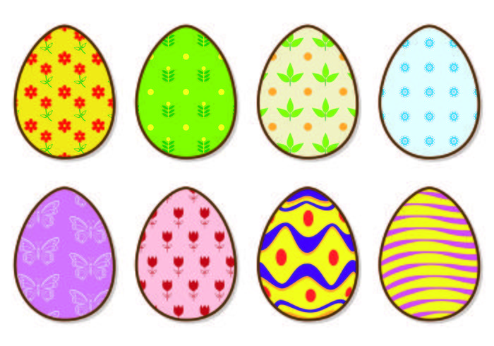 Ícones de Bright ovos da páscoa Vectors