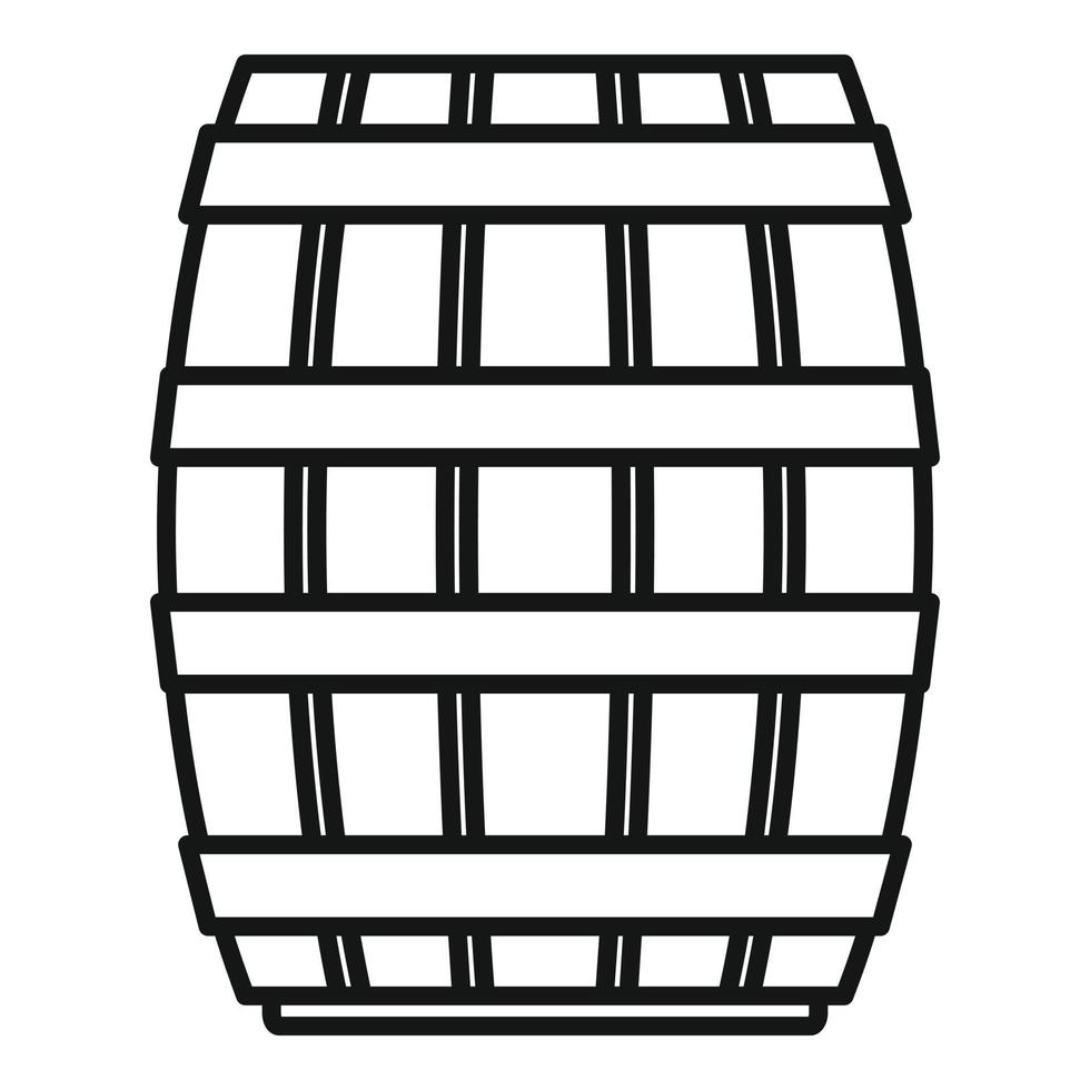 ícone de barril de madeira de armazenamento, estilo de estrutura de tópicos vetor