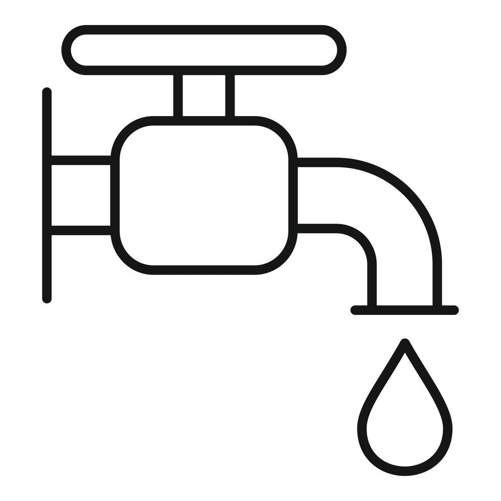 ícone da torneira de água, estilo de estrutura de tópicos vetor