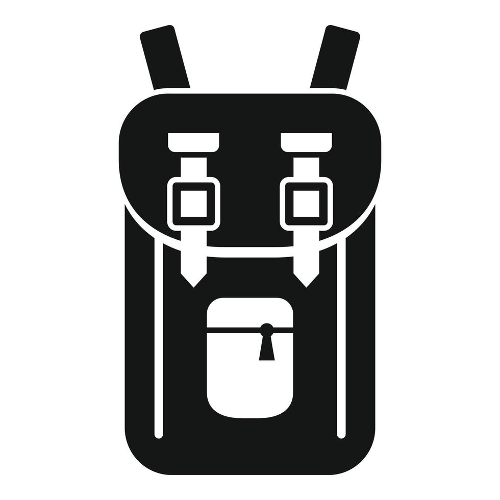 ícone de mochila de caça safari, estilo simples vetor