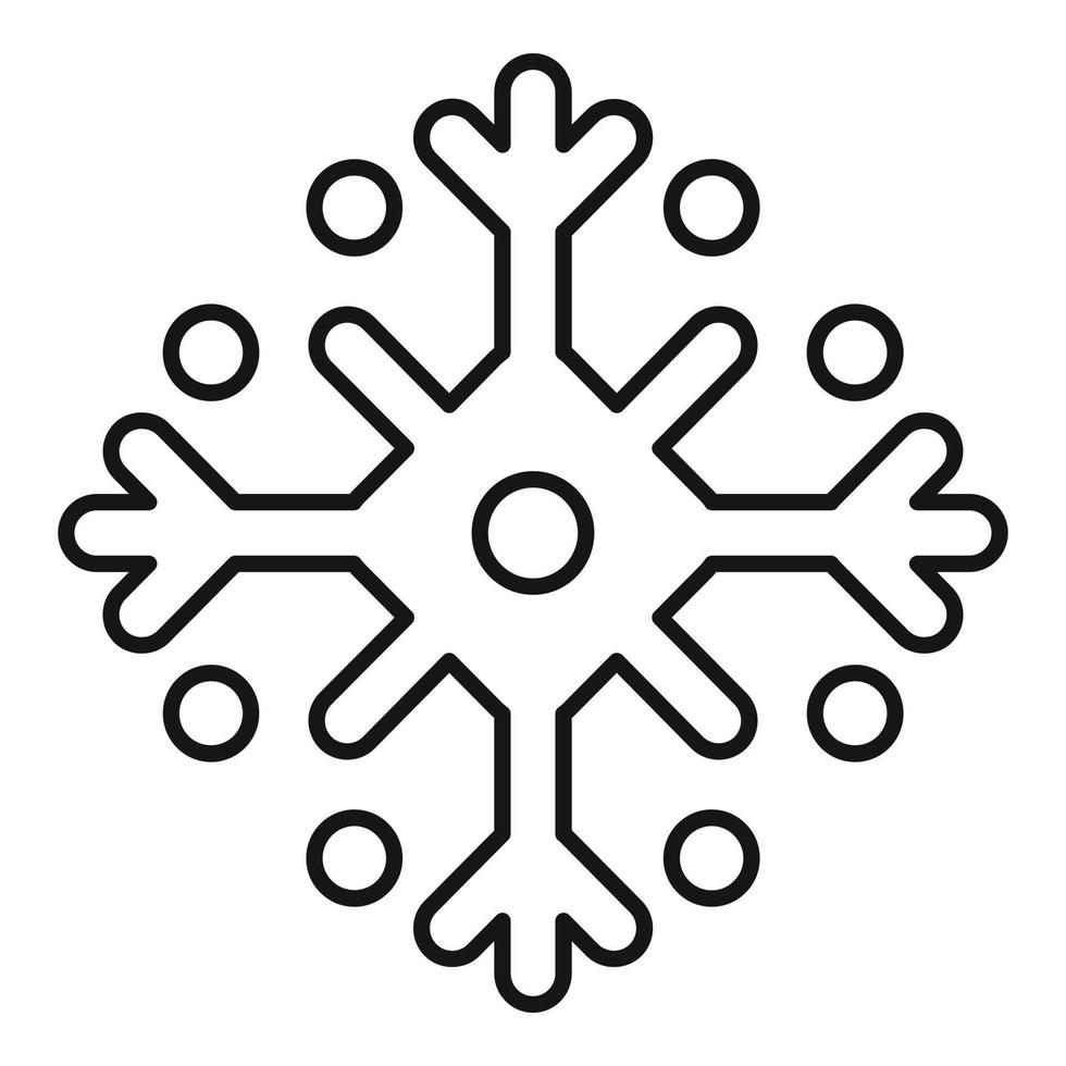ícone de floco de neve tradicional, estilo de estrutura de tópicos vetor