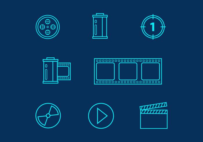 Free Line Cinema Icons Vector