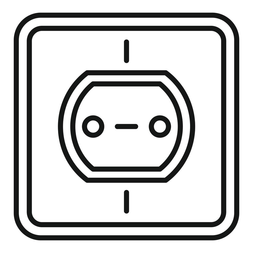 ícone de soquete de energia de tecnologia, estilo de estrutura de tópicos vetor