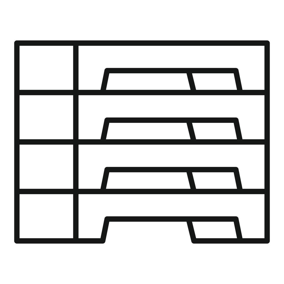ícone de blocos de concreto, estilo de estrutura de tópicos vetor