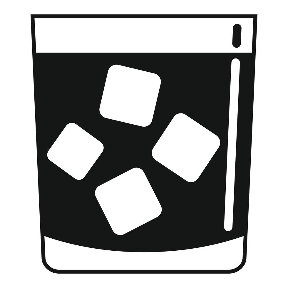 ícone de copo de uísque, estilo simples vetor