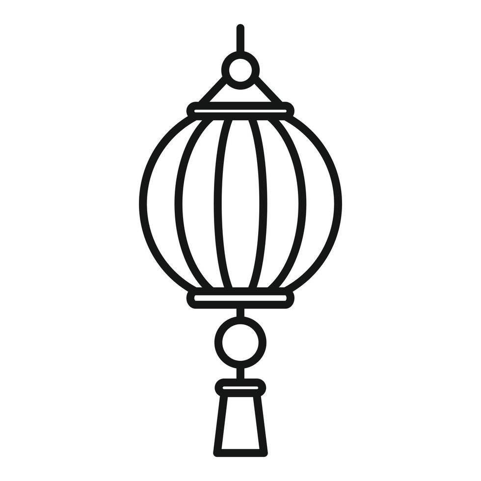 ícone de lanterna chinesa de dragão, estilo de estrutura de tópicos vetor