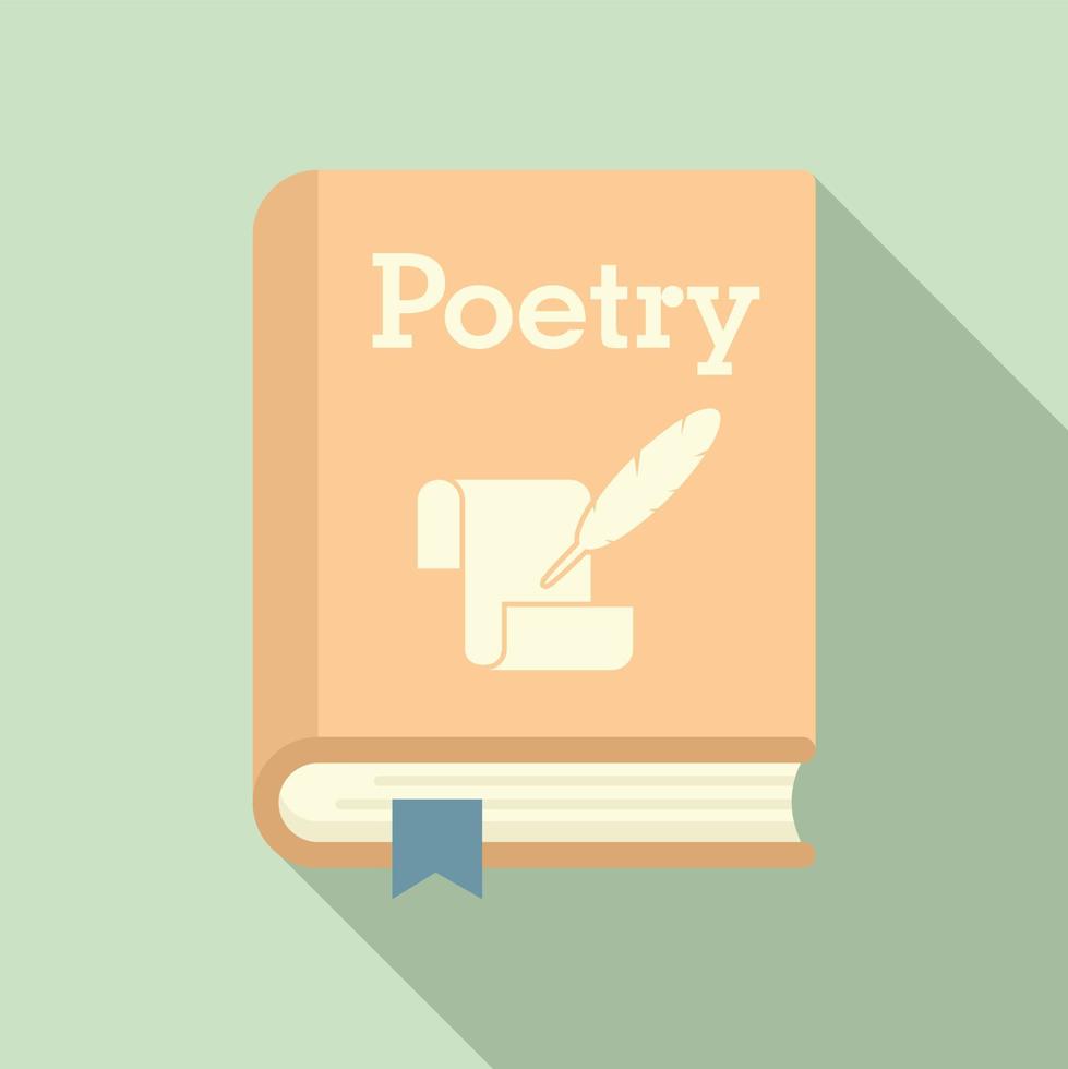 ícone de livro de poesia literária, estilo simples vetor