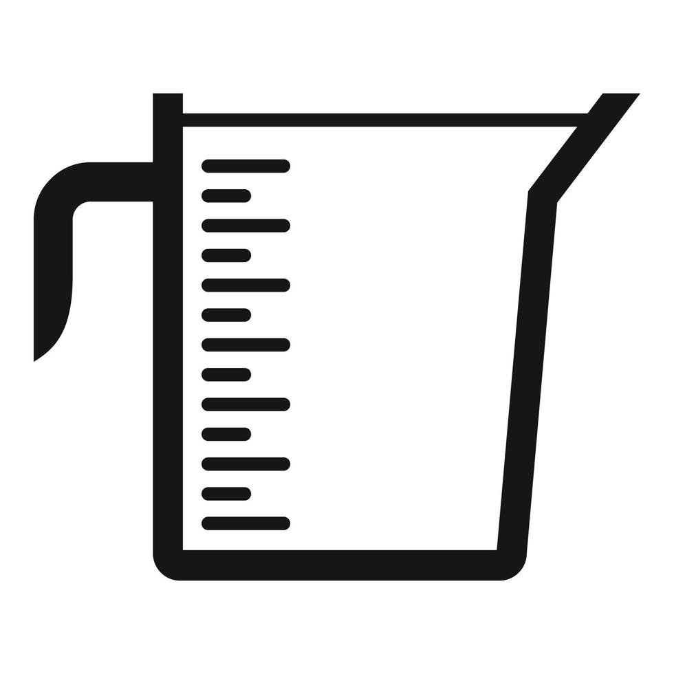 ícone de pote de água de medição, estilo simples vetor