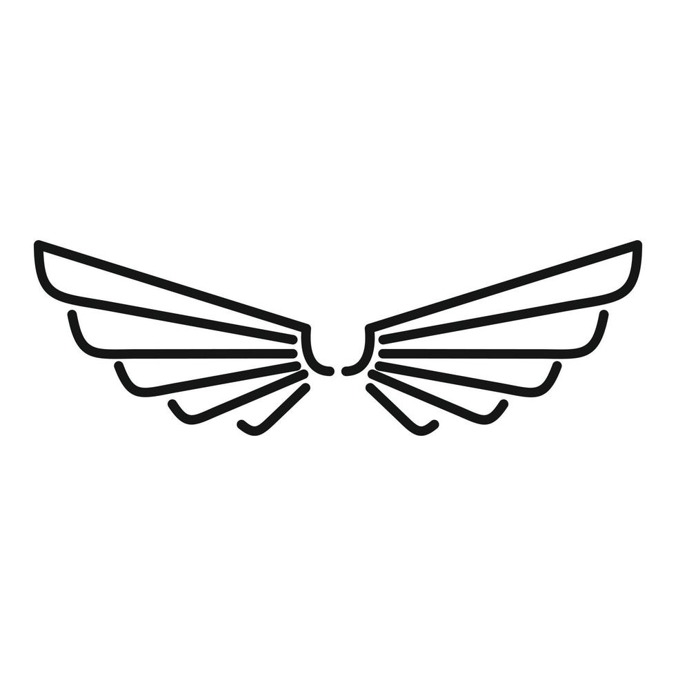 ícone de asas fofas, estilo de estrutura de tópicos vetor
