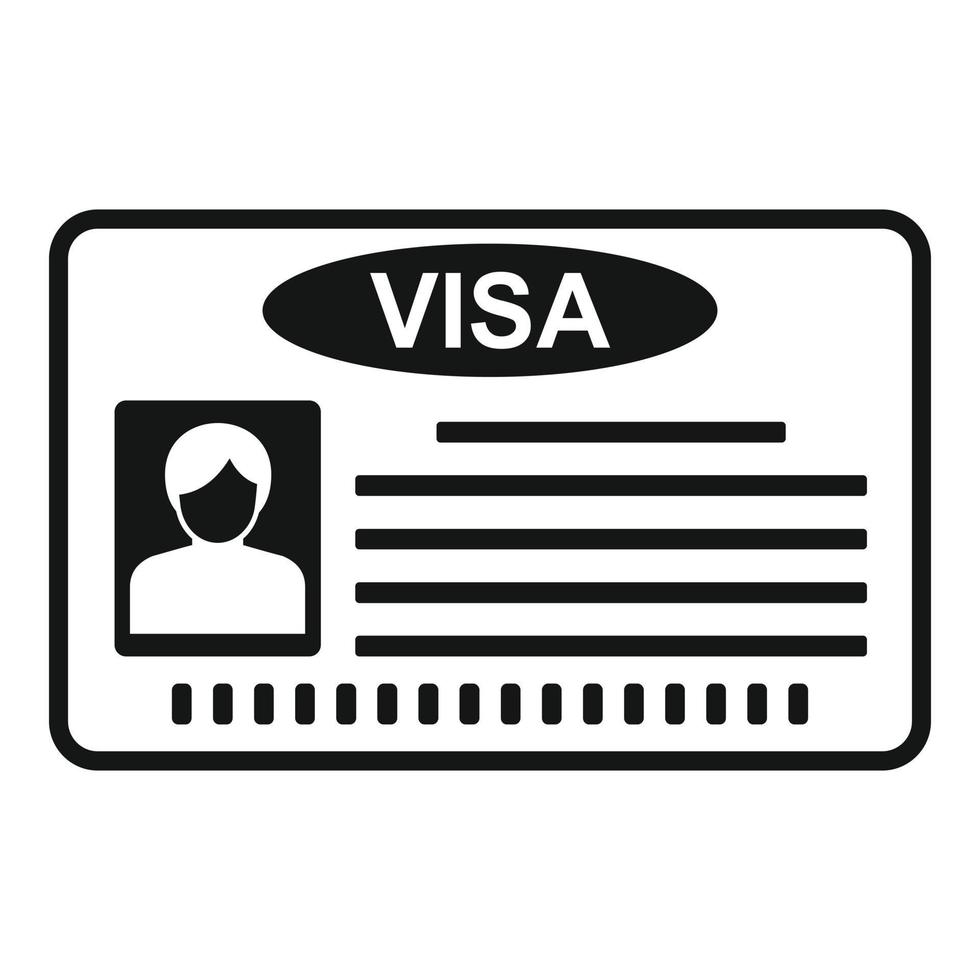 ícone do cartão visa, estilo simples vetor