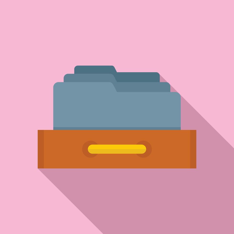 ícone de pastas de escritório de armazenamento, estilo simples vetor