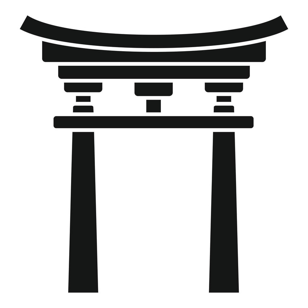ícone do portão japonês, estilo simples vetor