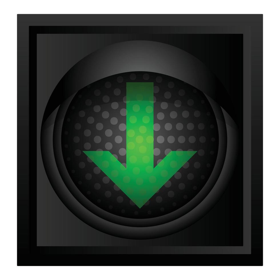 ícone de semáforos de seta verde, estilo cartoon vetor