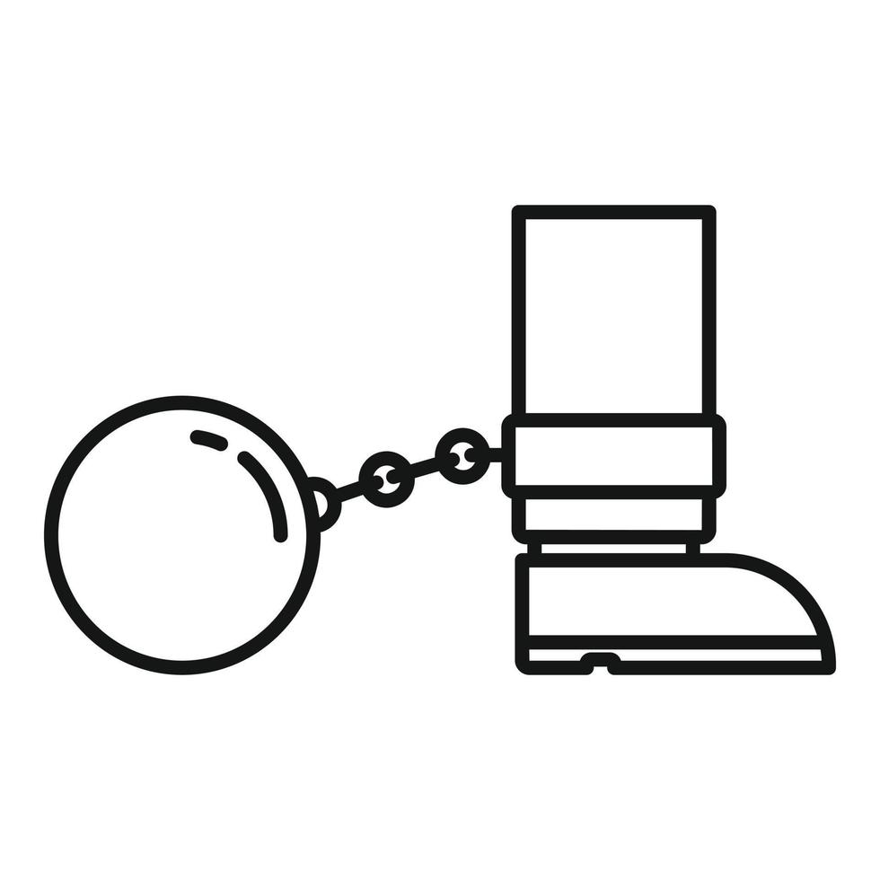 ícone de bola de metal de prisão, estilo de estrutura de tópicos vetor